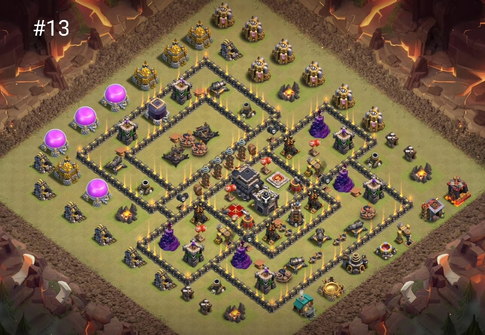 Town Hall 9 War Base #13